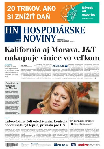Obálka e-magazínu Hospodárske noviny 18.02.2019