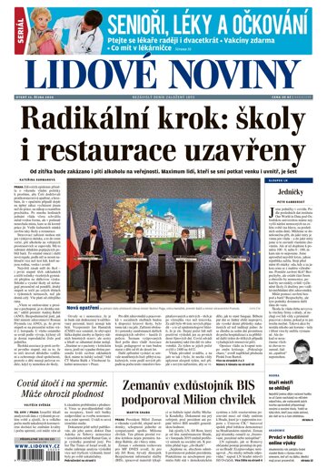 Obálka e-magazínu Lidové noviny 13.10.2020