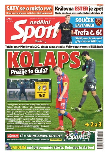 Obálka e-magazínu Nedělní Sport 13.12.2020
