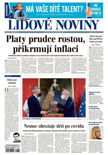 Obálka e-magazínu Lidové noviny 7.12.2021