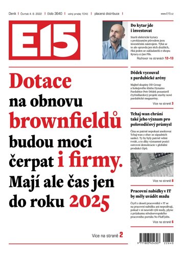 Obálka e-magazínu E15 4.8.2022