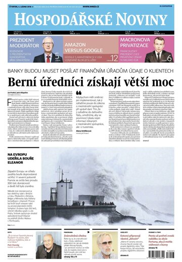 Obálka e-magazínu Hospodářské noviny 003 - 4.1.2018