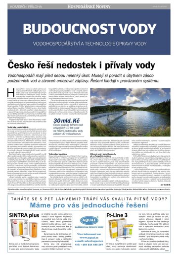 Obálka e-magazínu Hospodářské noviny - příloha 186 - 25.9.2019 příloha Budoucnost vody