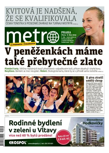 Obálka e-magazínu deník METRO 8.10.2019