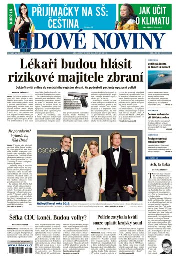 Obálka e-magazínu Lidové noviny 11.2.2020