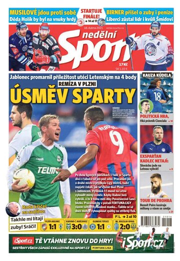 Obálka e-magazínu Nedělní Sport 18.4.2021