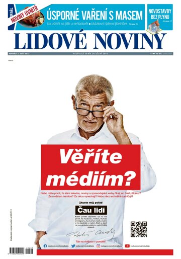 Obálka e-magazínu Lidové noviny 5.9.2022