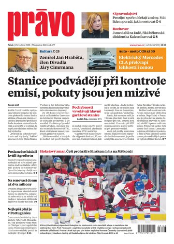 Obálka e-magazínu Deník Právo 29.5.2026