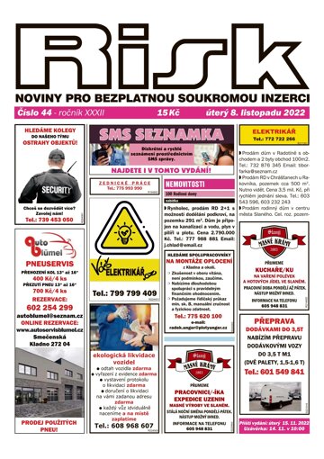 Obálka e-magazínu Risk 44/2022