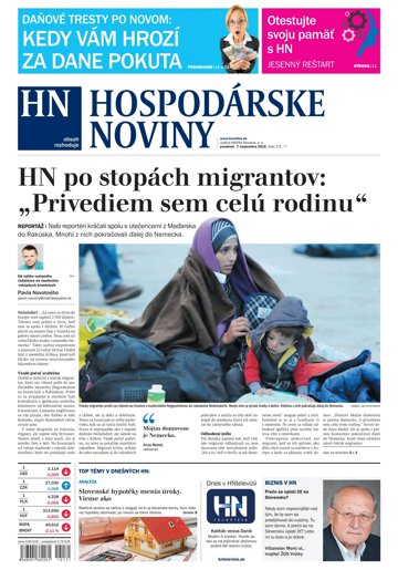 Obálka e-magazínu Hospodárske noviny 07.09.2015