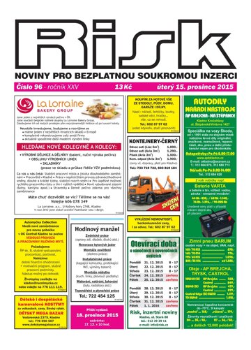 Obálka e-magazínu Risk 96/2015