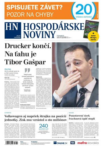 Obálka e-magazínu Hospodárske noviny 17.04.2018
