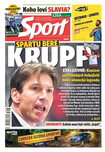 Obálka e-magazínu Sport 27.4.2018