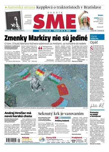 Obálka e-magazínu SME 22.6.2018