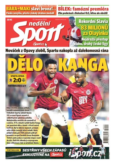 Obálka e-magazínu Nedělní Sport 22.7.2018