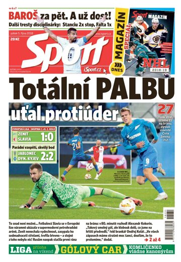 Obálka e-magazínu Sport 5.10.2018