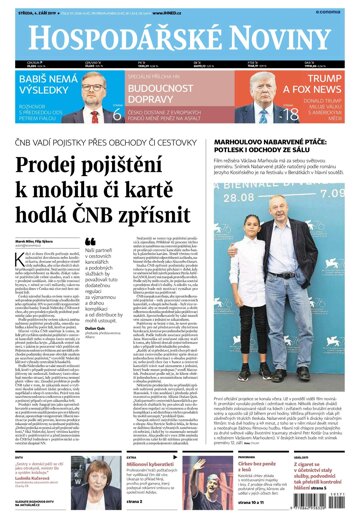 Obálka e-magazínu Hospodářské noviny 171 - 4.9.2019