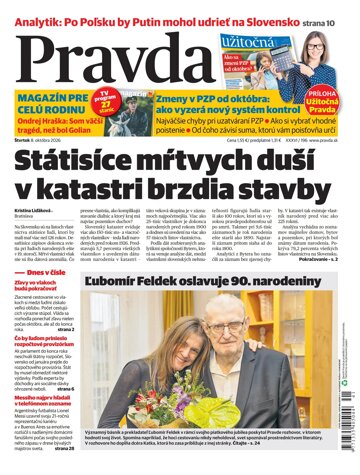 Obálka e-magazínu Pravda 8. 10. 2026