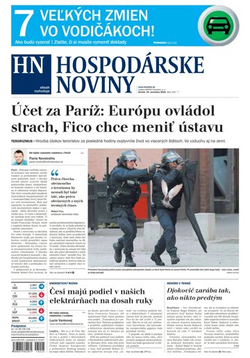 Obálka e-magazínu Hospodárske noviny 19.11.2015