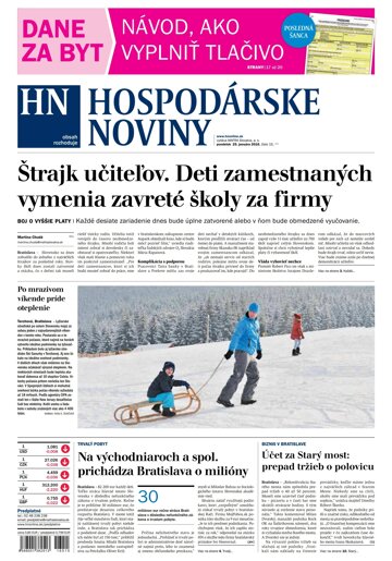 Obálka e-magazínu Hospodárske noviny 25.01.2016