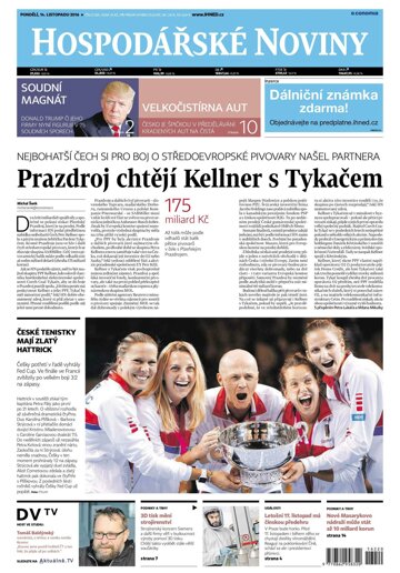 Obálka e-magazínu Hospodářské noviny 220 - 14.11.2016