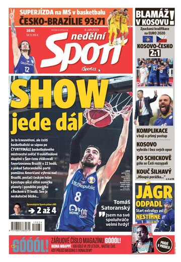 Obálka e-magazínu Nedělní Sport 8.9.2019