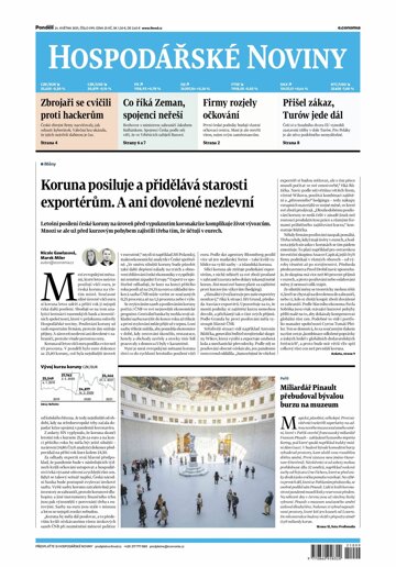 Obálka e-magazínu Hospodářské noviny 099 - 24.5.2021