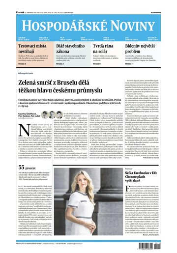 Obálka e-magazínu Hospodářské noviny 135 - 15.7.2021
