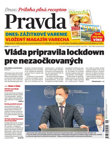 Obálka e-magazínu Pravda Dennik 19. 11. 2021