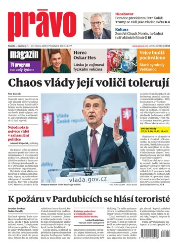 Obálka e-magazínu Deník Právo 21.3.2026