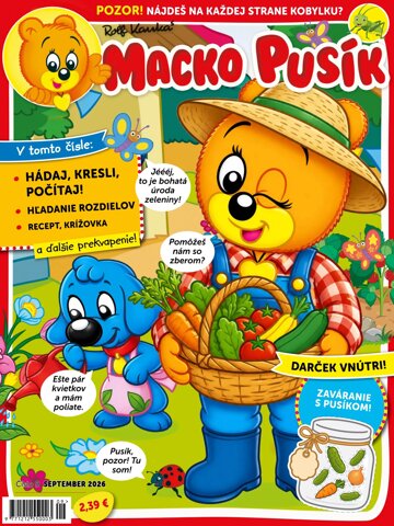 Obálka e-magazínu Macko Pusík 9/2026