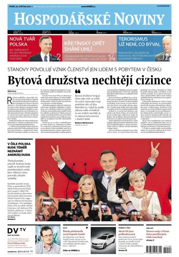 Obálka e-magazínu Hospodářské noviny 100 - 26.5.2015