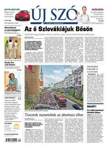 Obálka e-magazínu Új Szó 21.9.2015