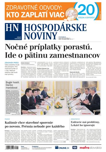 Obálka e-magazínu Hospodárske noviny 16.01.2018