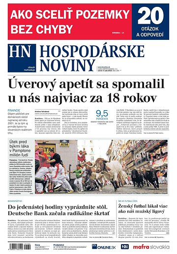Obálka e-magazínu Hospodárske noviny 09.07.2019