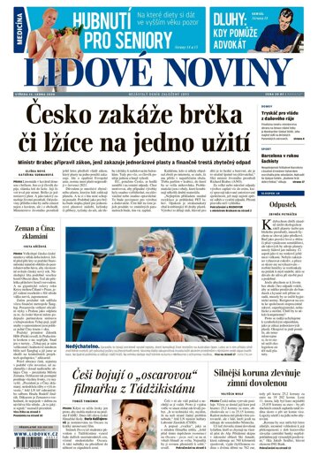 Obálka e-magazínu Lidové noviny 15.1.2020