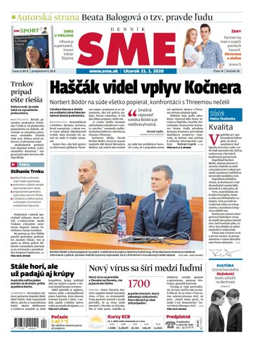 Obálka e-magazínu SME 21.1.2020