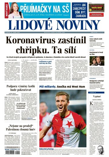 Obálka e-magazínu Lidové noviny 30.1.2020