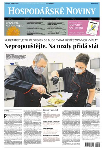 Obálka e-magazínu Hospodářské noviny 059 - 24.3.2020