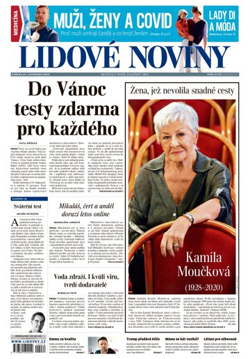 Obálka e-magazínu Lidové noviny 25.11.2020