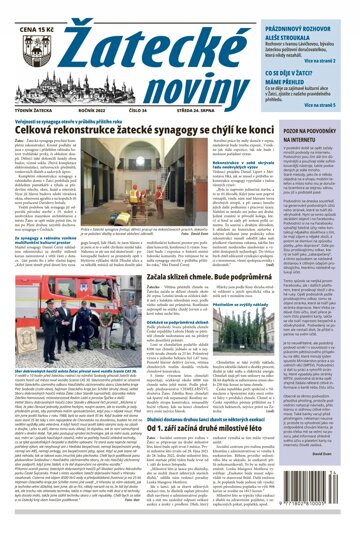 Obálka e-magazínu Žatecké noviny 34/2022