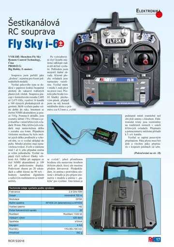 Obálka e-magazínu RC souprava Fly Sky i-6