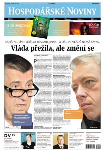 Obálka e-magazínu Hospodářské noviny 117 - 16.6.2016