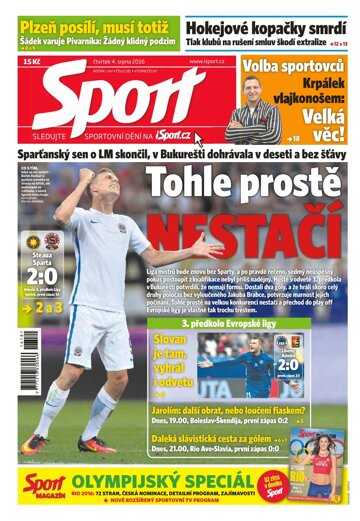 Obálka e-magazínu Sport 4.8.2016