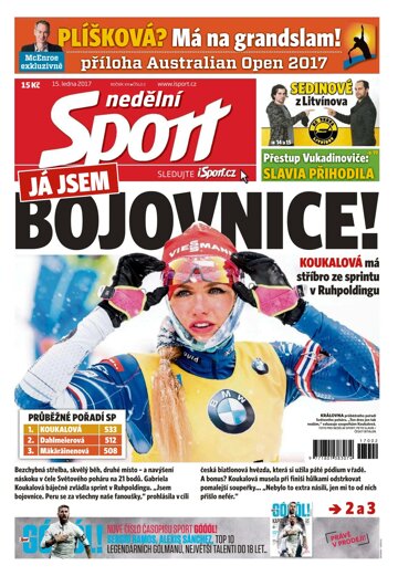 Obálka e-magazínu Nedělní Sport 15.1.2017