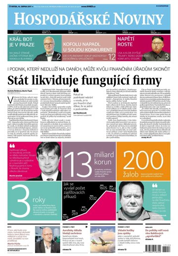 Obálka e-magazínu Hospodářské noviny 153 - 10.8.2017