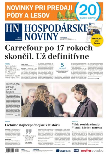 Obálka e-magazínu Hospodárske noviny 25.01.2018