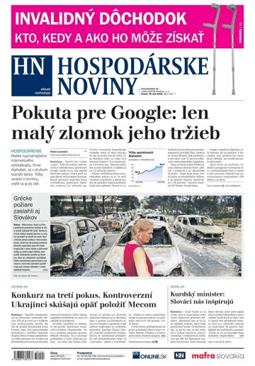 Obálka e-magazínu Hospodárske noviny 25.07.2018