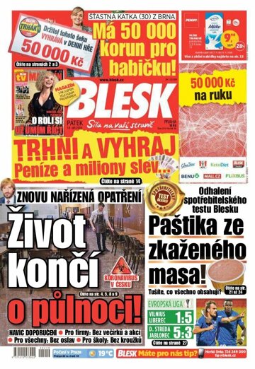 Obálka e-magazínu Blesk 18.9.2020