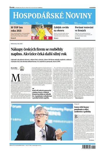 Obálka e-magazínu Hospodářské noviny 251 - 30.12.2021